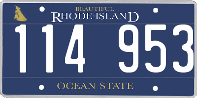 RI license plate 114953