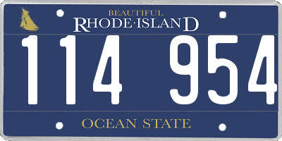 RI license plate 114954