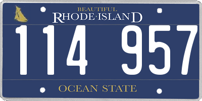 RI license plate 114957