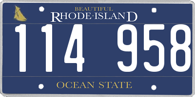 RI license plate 114958