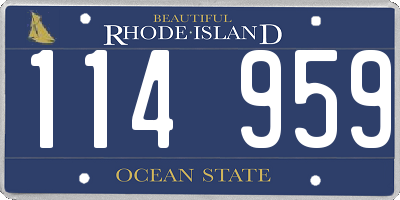 RI license plate 114959