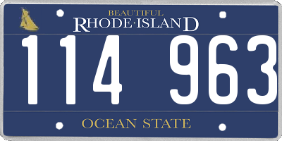 RI license plate 114963