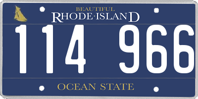 RI license plate 114966