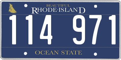 RI license plate 114971