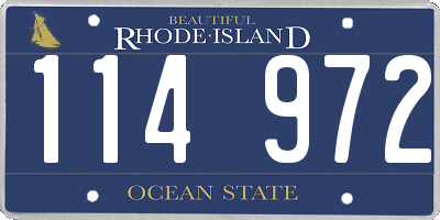 RI license plate 114972