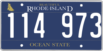 RI license plate 114973