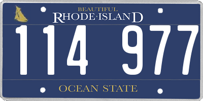RI license plate 114977