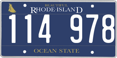 RI license plate 114978