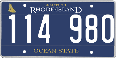 RI license plate 114980
