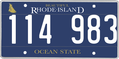 RI license plate 114983