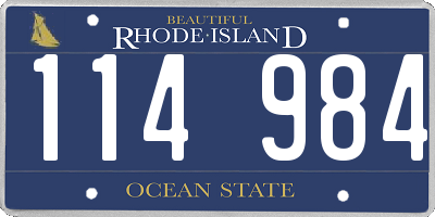 RI license plate 114984