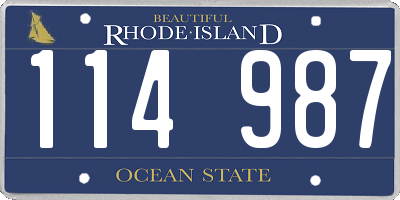 RI license plate 114987