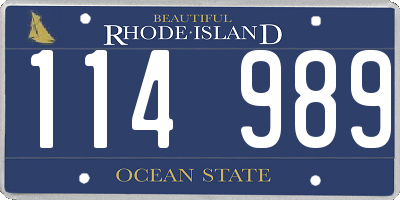 RI license plate 114989