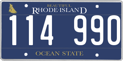 RI license plate 114990