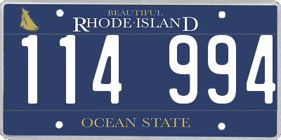 RI license plate 114994
