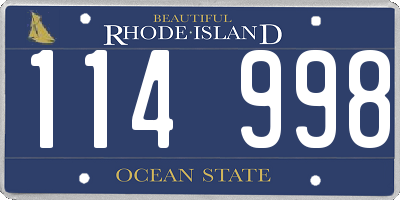 RI license plate 114998