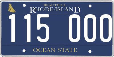 RI license plate 115000