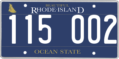 RI license plate 115002