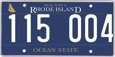 RI license plate 115004
