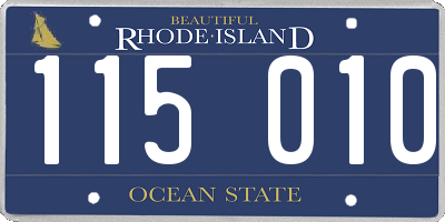 RI license plate 115010