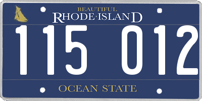 RI license plate 115012