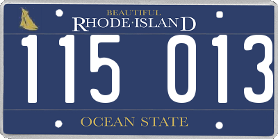 RI license plate 115013