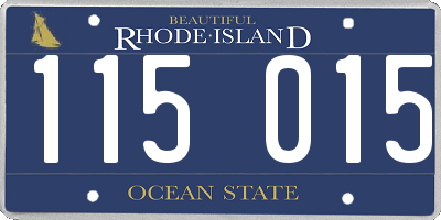 RI license plate 115015