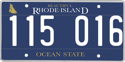 RI license plate 115016