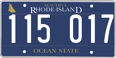 RI license plate 115017