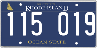 RI license plate 115019