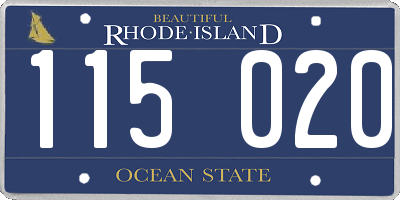 RI license plate 115020