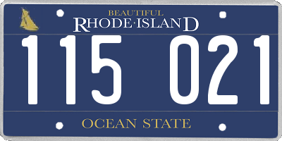 RI license plate 115021