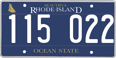 RI license plate 115022