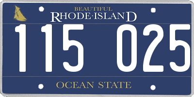 RI license plate 115025