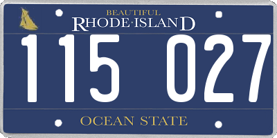 RI license plate 115027