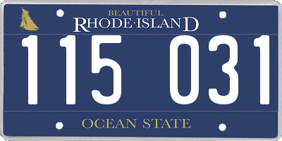 RI license plate 115031
