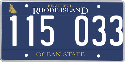 RI license plate 115033
