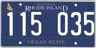 RI license plate 115035