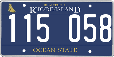 RI license plate 115058
