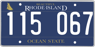 RI license plate 115067