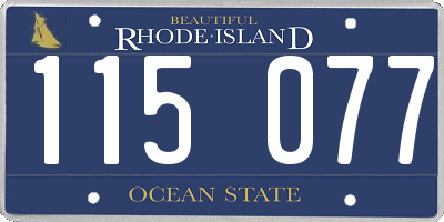 RI license plate 115077