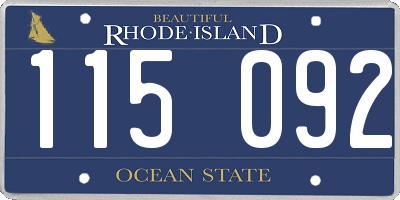 RI license plate 115092
