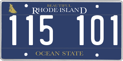 RI license plate 115101