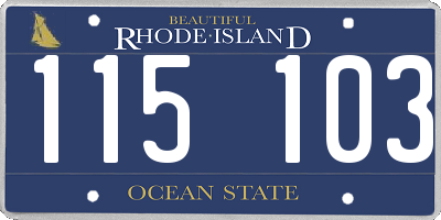 RI license plate 115103