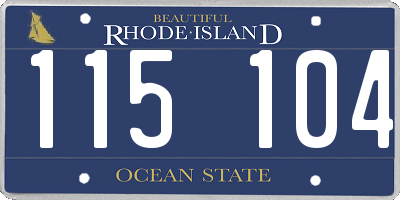 RI license plate 115104