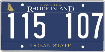 RI license plate 115107