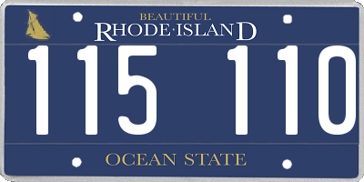 RI license plate 115110