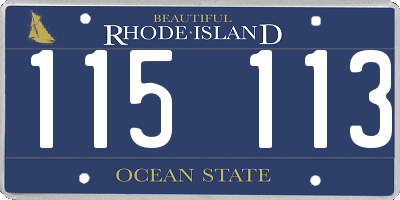 RI license plate 115113