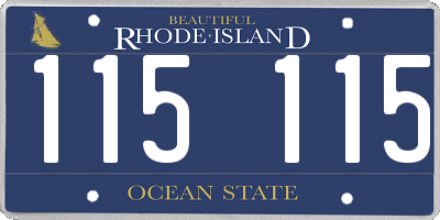 RI license plate 115115
