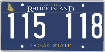 RI license plate 115118